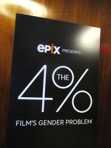 The 4%: Film’s Gender Problem poster at the Museum of Arts and Design